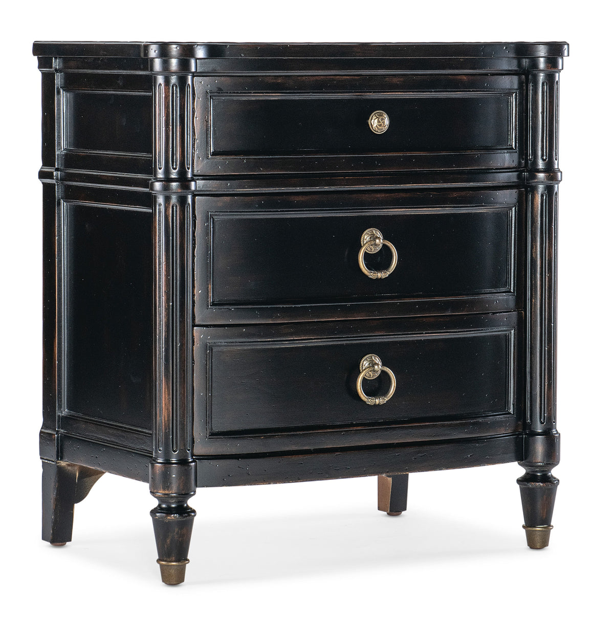 Charleston Three-Drawer Nightstand - Black by Hooker Furniture - View 1
