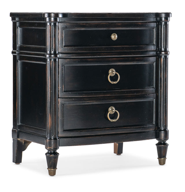 Charleston Three-Drawer Nightstand - Black by Hooker Furniture - View 1