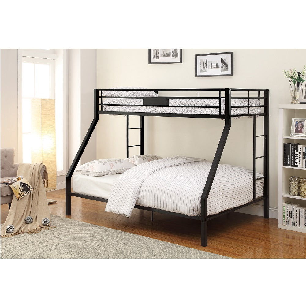 Acme - Limbra Twin XL/Queen Bunk Bed 38000 Sandy Black Finish