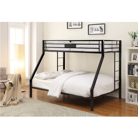 Acme - Limbra Twin XL/Queen Bunk Bed 38000 Sandy Black Finish