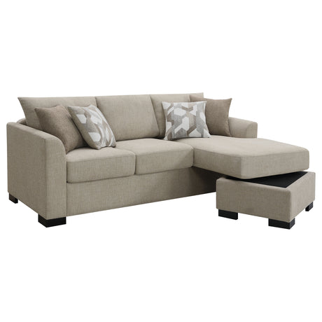 Pacheco Camel Upholstered Sleeper Sectional Chaise Sofa - sold by Home Elegance USA