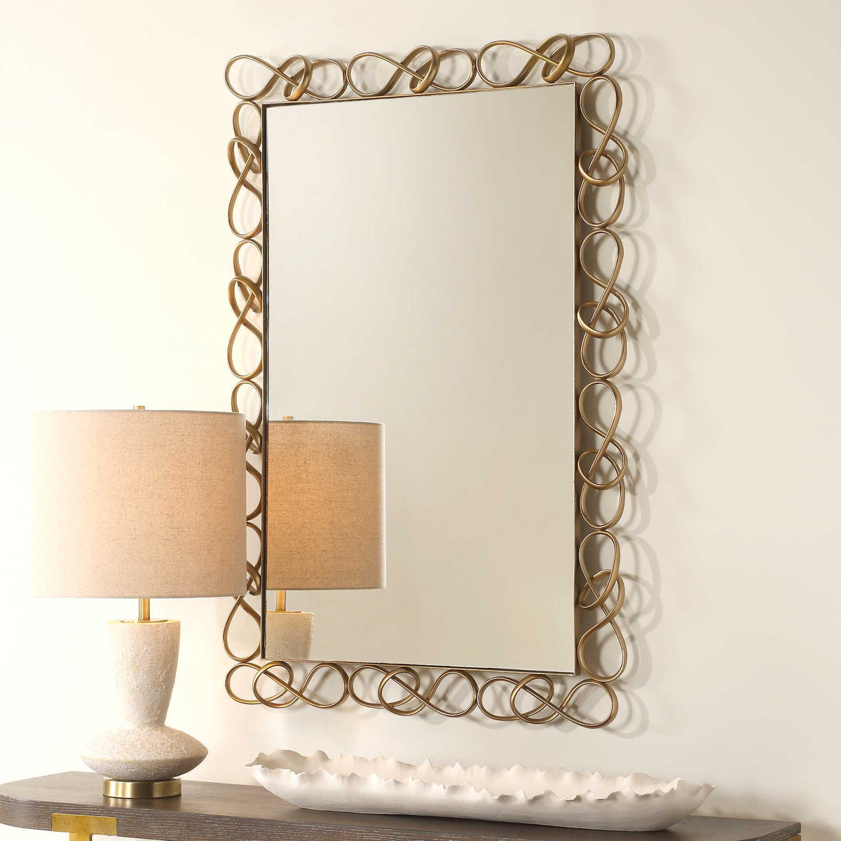 Twist It Mirror Antique Brass - Gold by Uttermost - View 3
