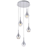 Amherst Led 5 - Light Round Chandelier In Chrome | Elegant Lighting - ELL - 3805D14C - Home Elegance USA - 2