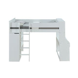 Acme - Ragna Twin Loft Bed W/Desk & Wardrobe 38060 White Finish