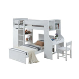 Acme - Ragna Twin Loft Bed W/Desk & Wardrobe 38060 White Finish