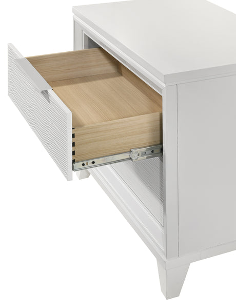 Contemporary King Size Bed 2xNightstand 3pc Set Panel Bed Upholstered Cushion LED Lights Headboard White Finish Wooden Solid Wood Furniture - sold by Home Elegance USA