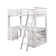 Ambar Twin Loft Bed W/Desk & Bookcase & Chest 38065 Light Gray Finish | Acme | Home Elegance USA