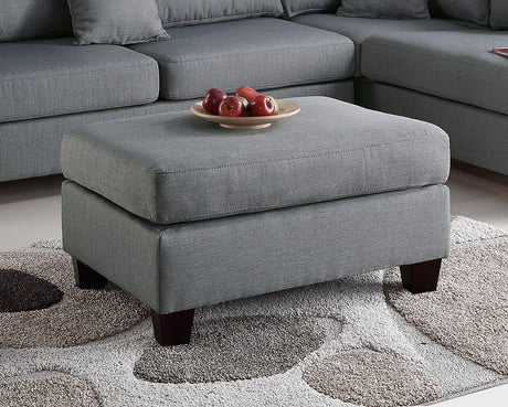 Grey Color 3pcs Sectional Living Room Furniture Reversible Chaise Sofa And Ottoman Polyfiber Linen Like Fabric Cushion Couch - sold by Home Elegance USA