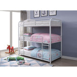 Cairo Triple Full Bunk Bed 38115 White Finish | Acme - 38115 - Home Elegance USA - 1