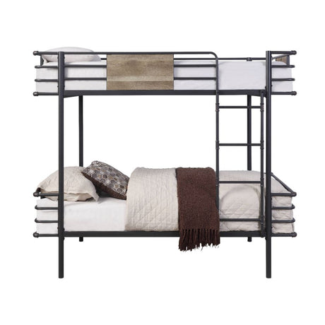 Deliz Twin/Twin Bunk Bed 38130 Gunmetal Finish | Acme - 38130 - Home Elegance USA - 2