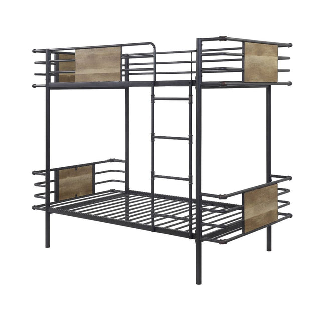 Deliz Twin/Twin Bunk Bed 38130 Gunmetal Finish | Acme - 38130 - Home Elegance USA - 1