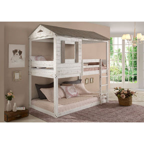 Darlene Twin/Twin Bunk Bed 38135 Rustic White Finish | Acme | Home Elegance USA