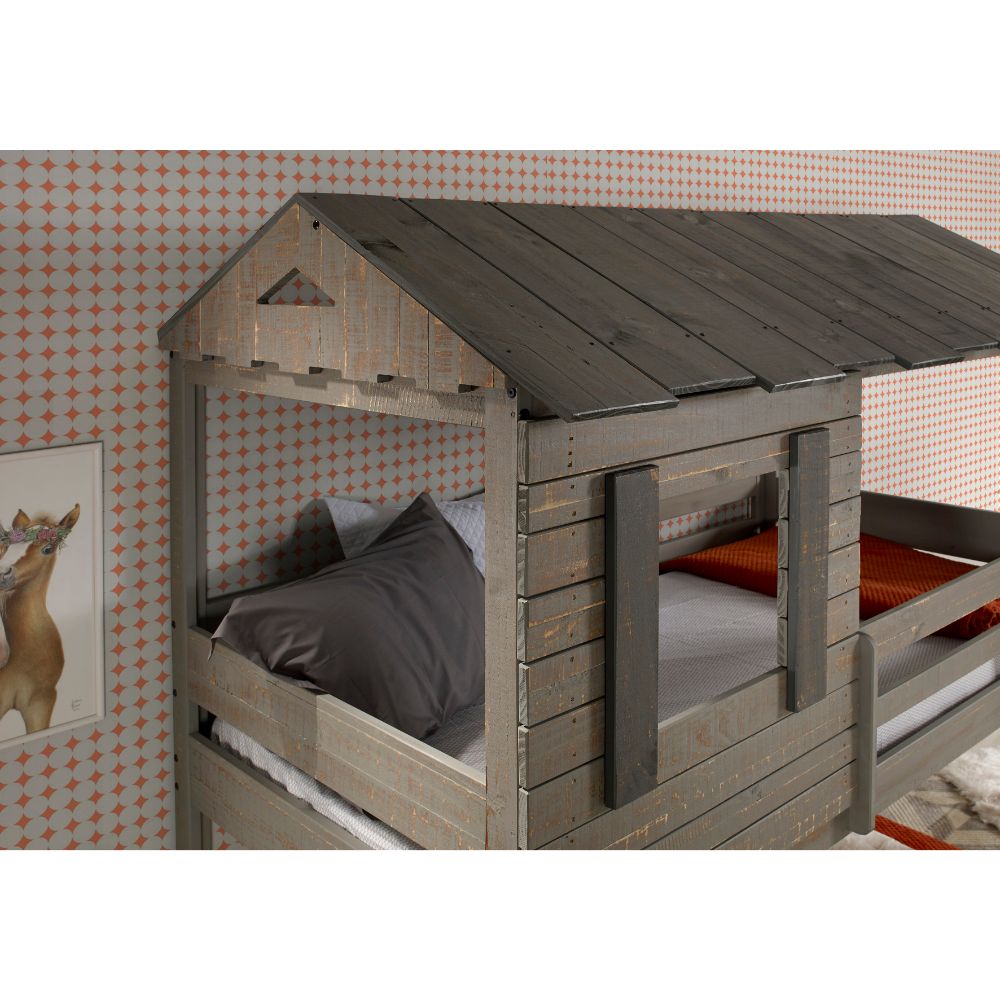 Acme - Darlene Twin/Twin Bunk Bed 38140 Rustic Gray Finish