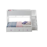 Acme - Meyer Twin/Full Bunk Bed W/Storage 38150 White Finish