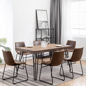 Aryven Industrial 7-Piece Dining Set, Antique Brown - sold by Home Elegance USA