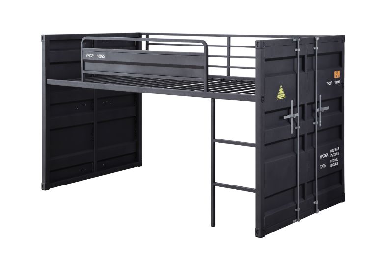 Acme - Cargo Twin Loft Bed W/Slide 38305 Gunmetal Finish