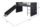 Acme - Cargo Twin Loft Bed W/Slide 38305 Gunmetal Finish