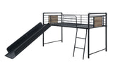 Acme - Cordelia Twin Loft Bed W/Slide 38315 Antique Oak, Sandy Black & Dark Bronze Hand-Brushed Finish