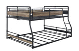 Acme - Cordelia Full/Queen Bunk Bed 38320 Antique Oak, Sandy Black & Dark Bronze Hand-Brushed Finish