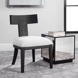 Idris Armless Chair White & Black - White / Black by Uttermost - View 5