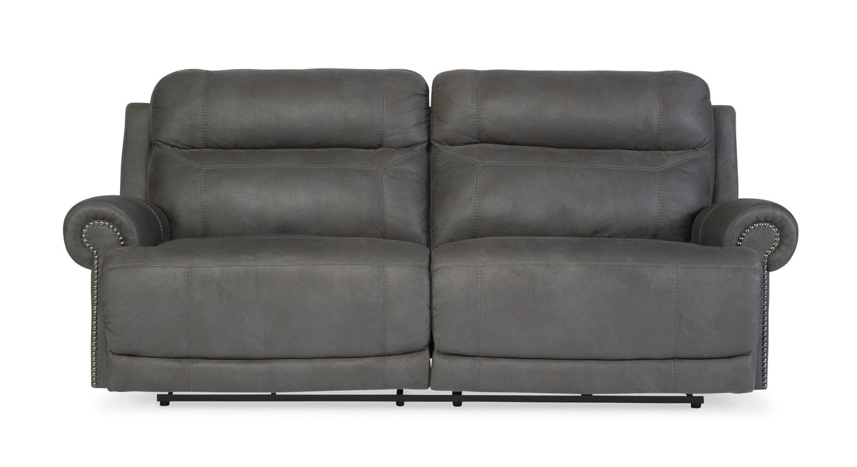 Ashley Gray Austere 2 Seat Reclining Sofa - Faux Leather - 3840181 - Home Elegance USA - 1