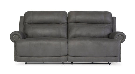 Ashley Gray Austere 2 Seat Reclining Sofa - Faux Leather | Home Elegance USA