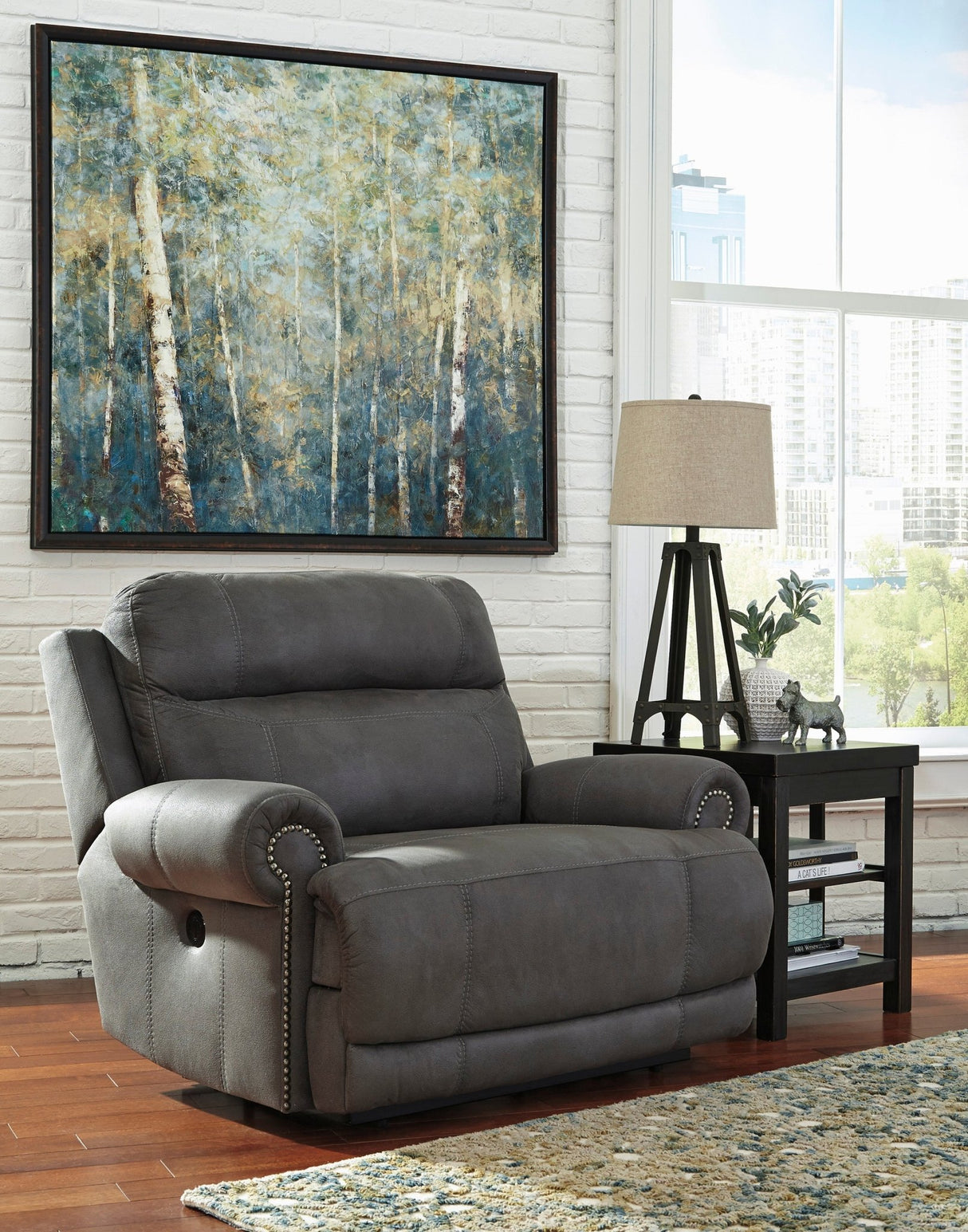 Ashley Gray Austere Zero Wall Recliner - Faux Leather - 3840152 - Home Elegance USA - 4