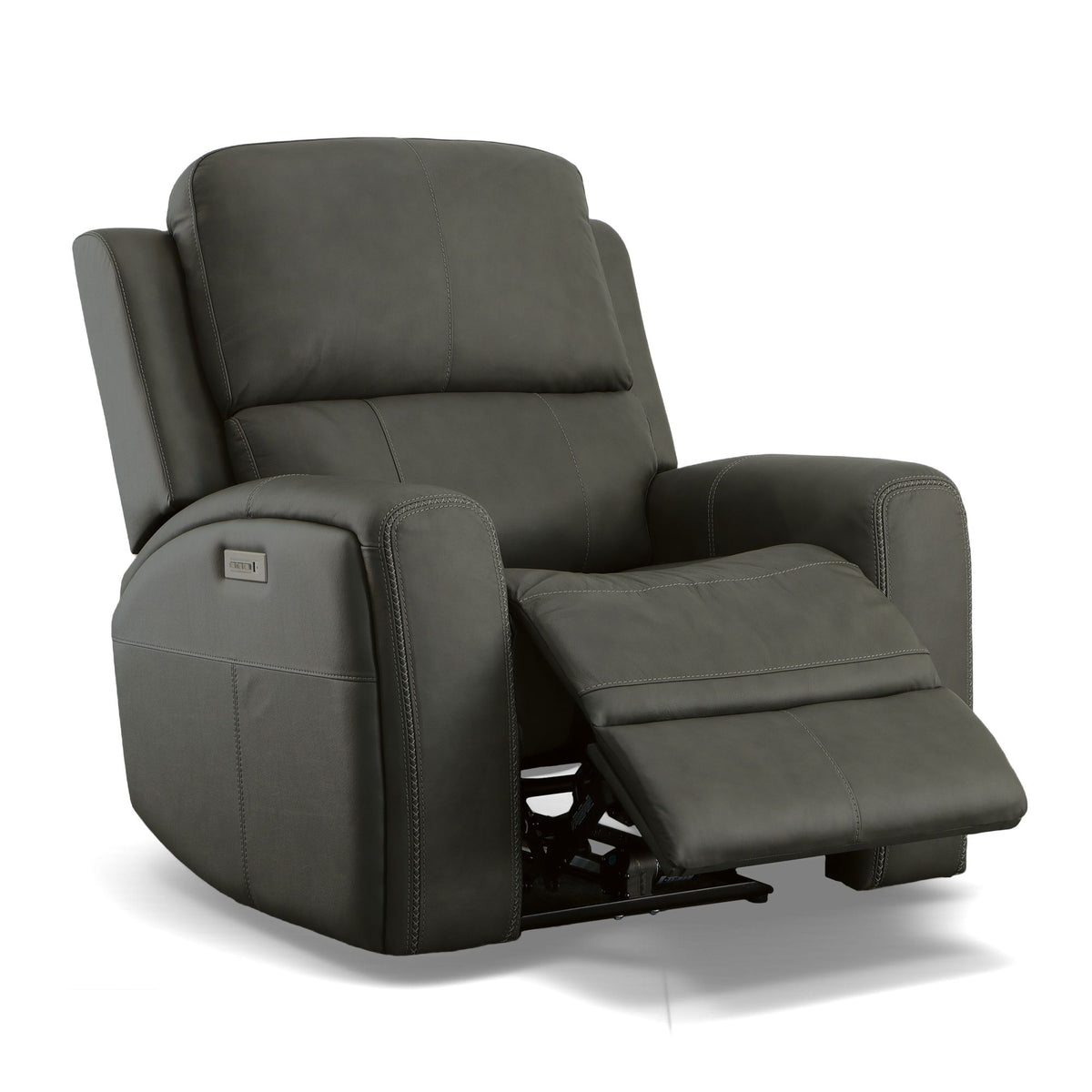 Linden Power Recliner With Power Headrest & Lumbar - Charcoal | Flexsteel