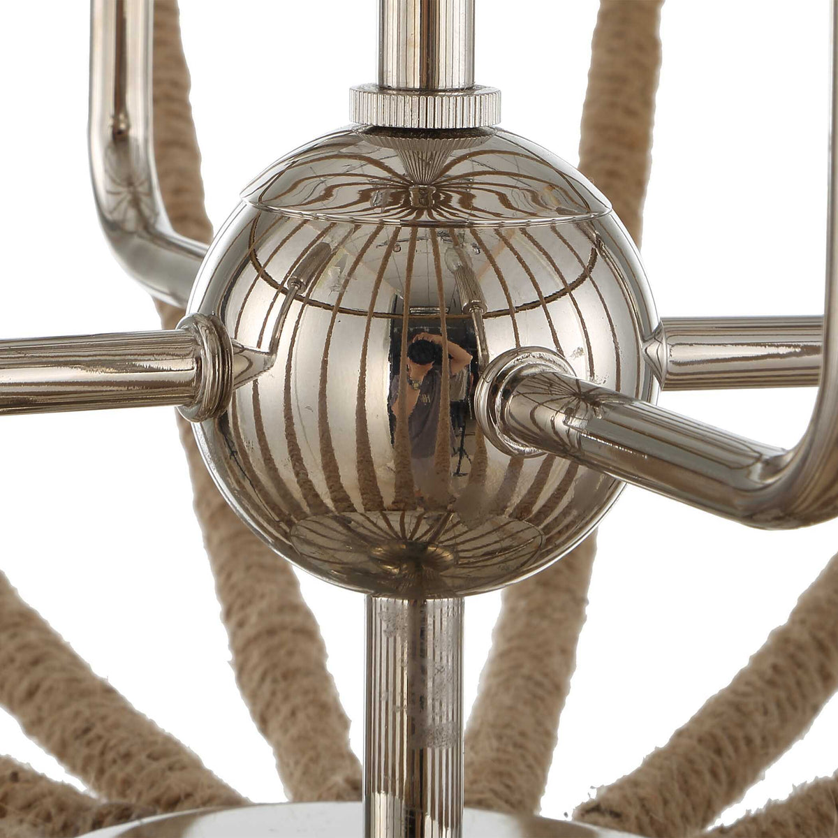 Lovelock 4 Light Rope Empire Chandelier - Light Brown by Uttermost - View 10