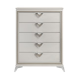 Antique White Finish Chest of Drawers Modern Luxury Bedroom Furniture 1pc