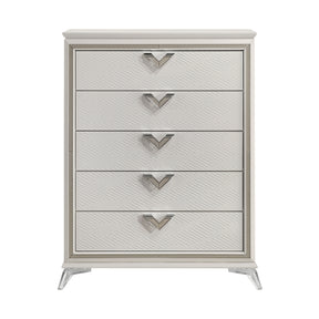 Antique White Finish Chest of Drawers Modern Luxury Bedroom Furniture 1pc