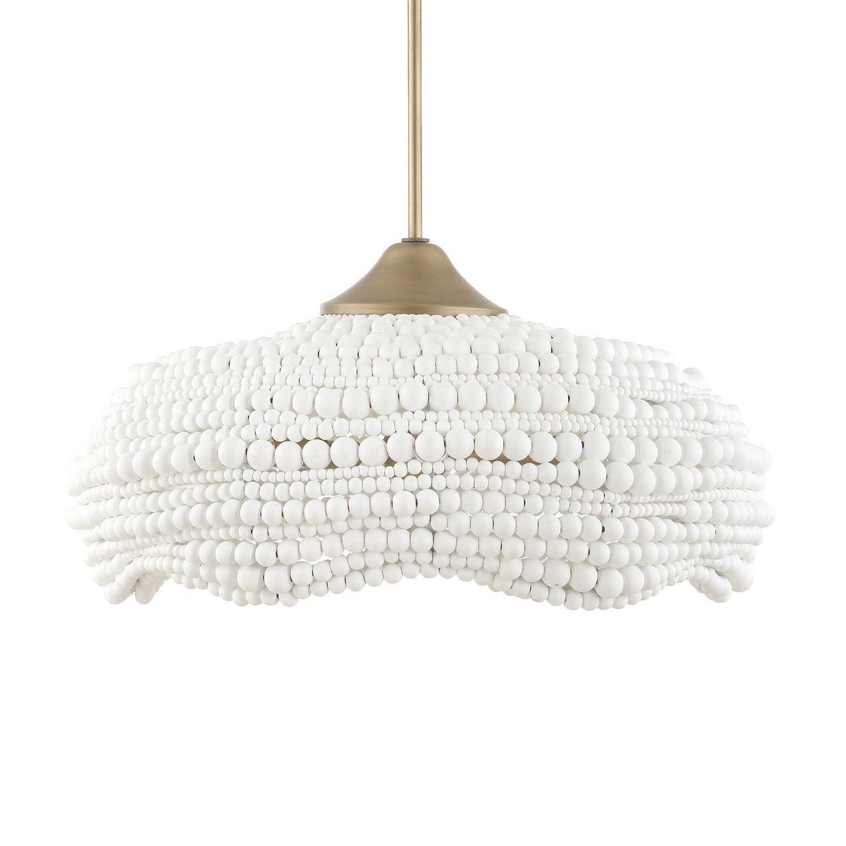 Biddeford 5 Light Beaded Pendant - Gold / White by Uttermost - View 3