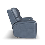 Oasis Power Reclining Loveseat With Console, Power Headrests, Lumbar, Heat & Massage - Storm | Flexsteel
