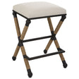 Firth Rustic Counter Stool Oatmeal - White / Light Brown by Uttermost - View 1