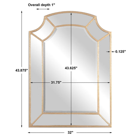 Francoli Arch Mirror - Gold by Uttermost - View 3