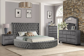 HAZEL Queen 5 Pc Tufted Upholstery Bedroom Set Made with Wood In Gray(CA INVENTORY) - sold by Home Elegance USA