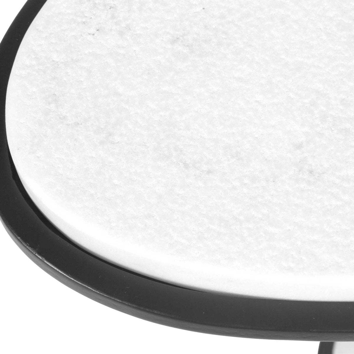 Morro Marble Side Table - White / Black by Uttermost - View 8