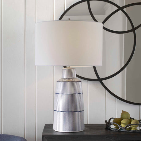 Breton Nautical Stripe Table Lamp - White by Uttermost - View 2