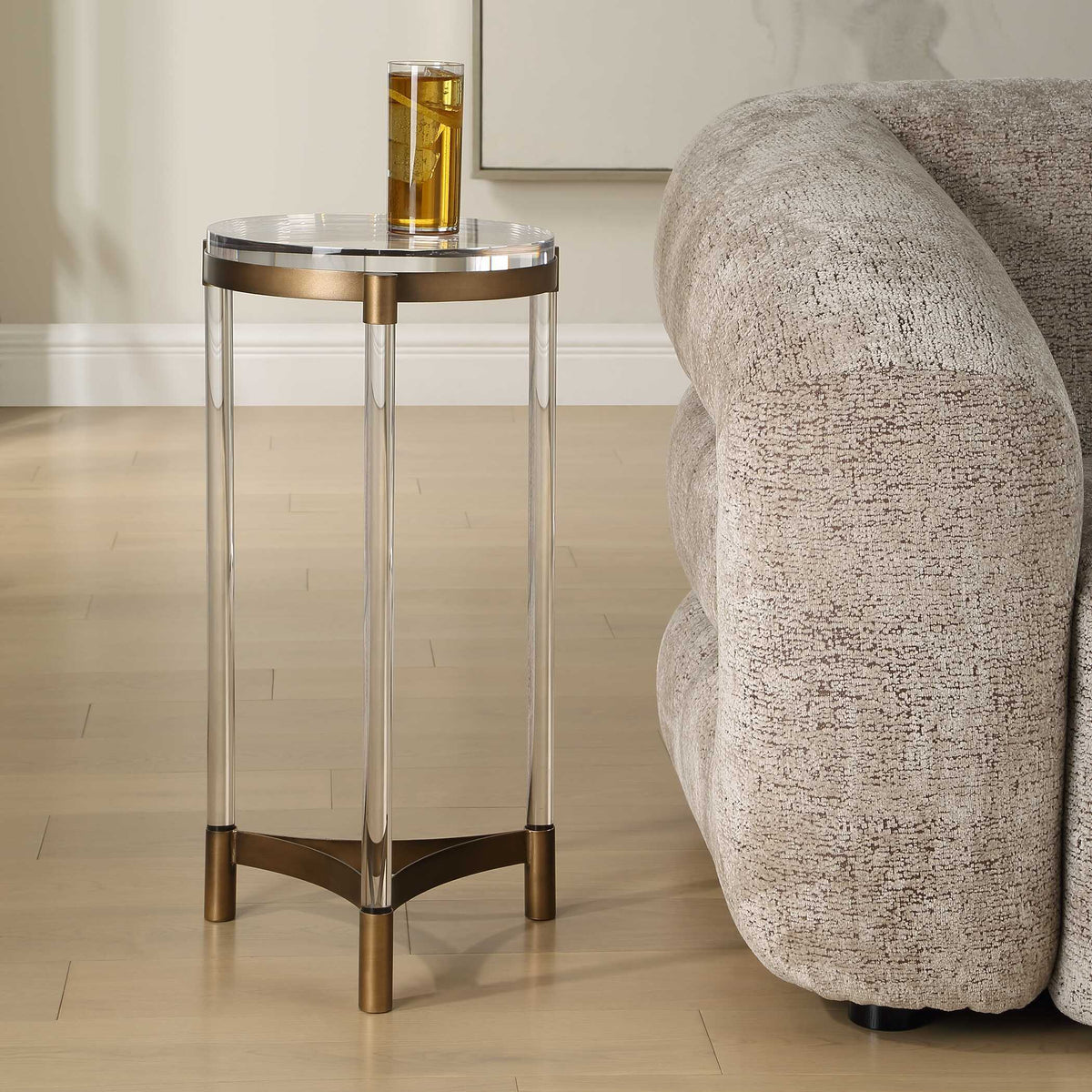 Pereira Round Acrylic Accent Table - Bronze by Uttermost - View 3