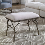 Lismore Small Fabric Bench - Beige / Dark Brown by Uttermost - View 2