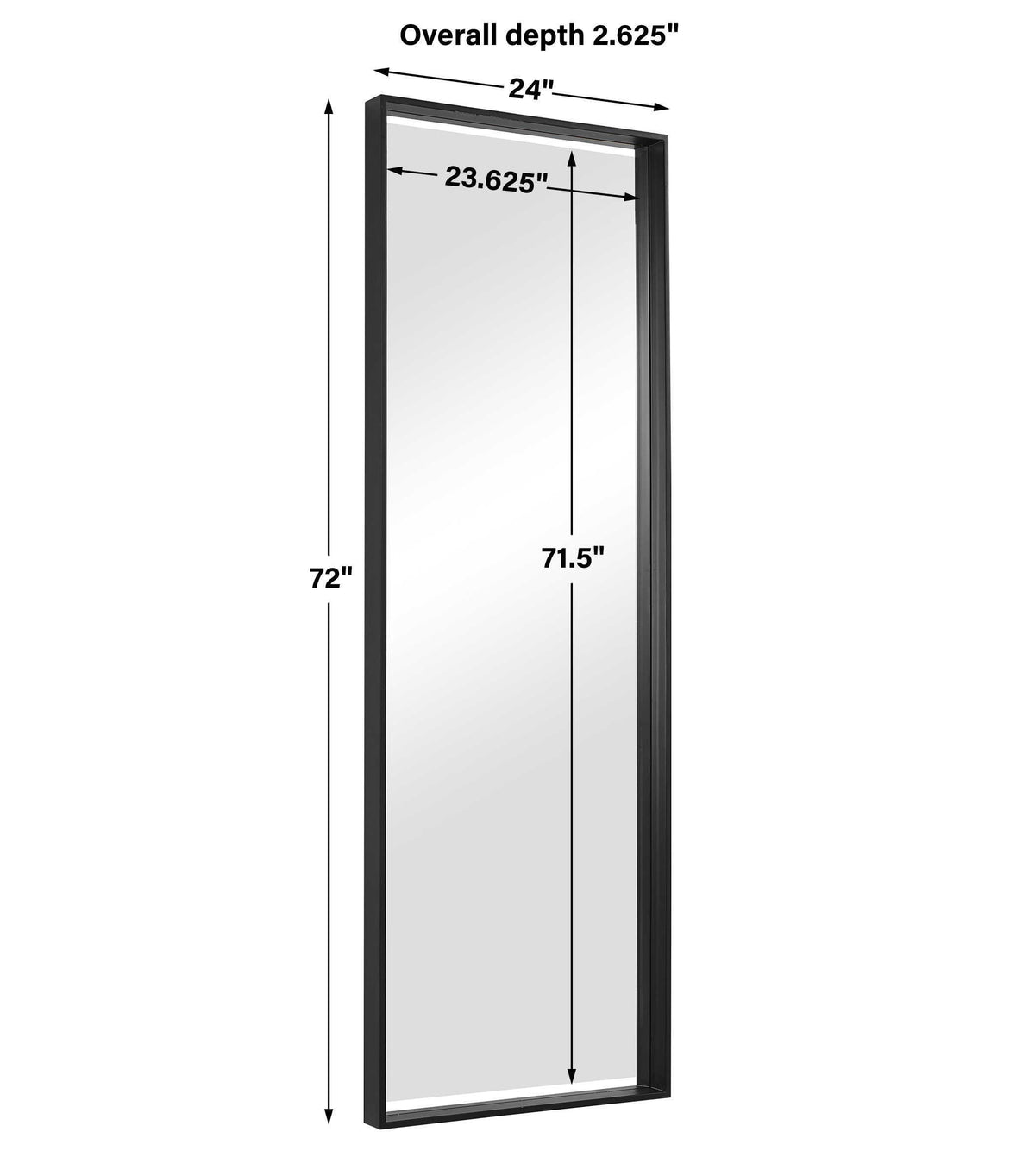 Kahn Oversized Rectangular Mirror - Black by Uttermost - View 6