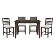 Classic 5pc Counter Height Dining Dark Espresso Finish Extendable Table and Chairs Set Upholstered Seat Wooden Dining Furniture - sold by Home Elegance USA