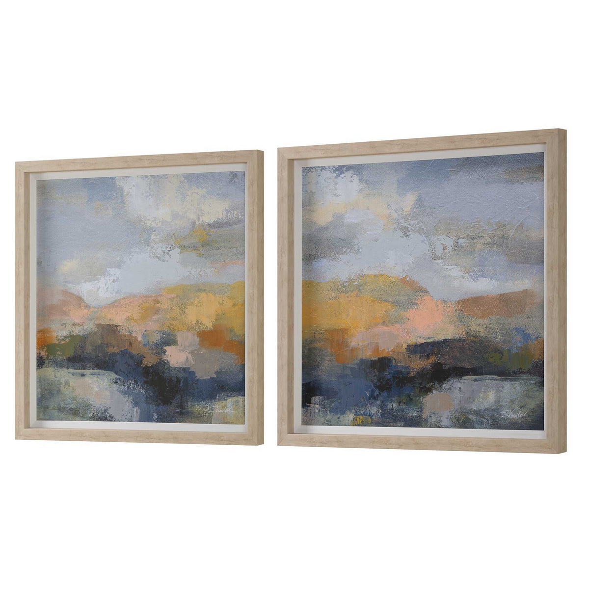 Dusk Framed Prints (Set of 2) - Light Blue by Uttermost - View 4