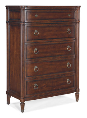 Charleston Five-Drawer Chest - Dark Brown by Hooker Furniture - View 1