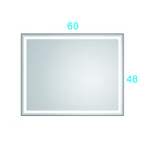 60in. W x 48 in. H Super Bright Led Bathroom Mirror with Lights, Metal Frame Mirror Wall Mounted Lighted Vanity Mirrors for Wall, Anti Fog Dimmable Led Mirror for Makeup, Horizontal/Verti - W1272113401 - image - 5