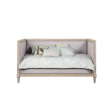 Acme - Charlton Daybed (Twin) 39230 Beige Linen & Weathered Oak Finish