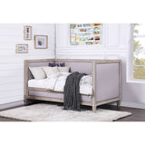 Acme - Charlton Daybed (Twin) 39230 Beige Linen & Weathered Oak Finish