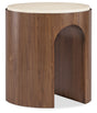 Eleana Marble Top Round End Table Medium Wood - Beige / Dark Brown by Hooker Furniture - View 1
