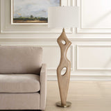 Almyra Solid Wood Floor Lamp - Light Brown by Uttermost - View 3