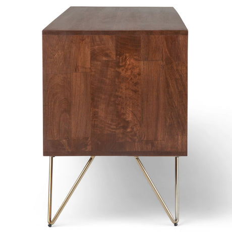 Hunter 60 inch Wide Solid Mango Wood TV Stand in Urban Brown For TVs up to 65 inches - sold by Home Elegance USA